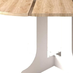 HomeRoots 59" Oval Cross Legs Coffee Table in Brown & White - Modern Wood Design for Living Room Elegance 694679