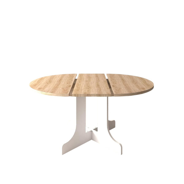 HomeRoots 59" Oval Cross Legs Coffee Table in Brown & White - Modern Wood Design for Living Room Elegance 694679