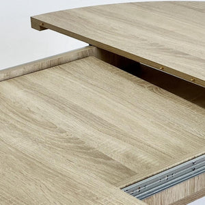 HomeRoots 59" Oval Cross Legs Coffee Table in Brown & White - Modern Wood Design for Living Room Elegance 694679