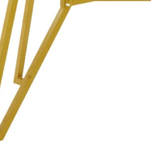 HomeRoots 71" White and Gold Glass Coffee Table - Modern Trestle Design for Stylish Living Spaces & Offices 694683
