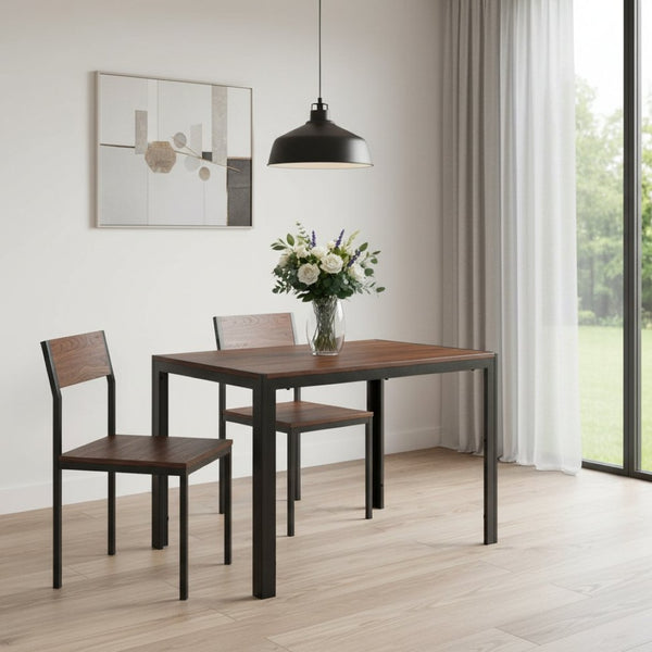HomeRoots 47" Stylish Brown and Black Wood Coffee Table - Modern Design, Durable, Functional Centerpiece for Any Room 694684