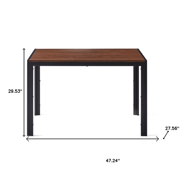 HomeRoots 47" Stylish Brown and Black Wood Coffee Table - Modern Design, Durable, Functional Centerpiece for Any Room 694684