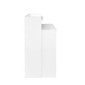 HomeRoots 98" White Wood Floor Shelf Coffee Table – Modern Minimalist Design for Stylish Living Spaces & Storage 694686