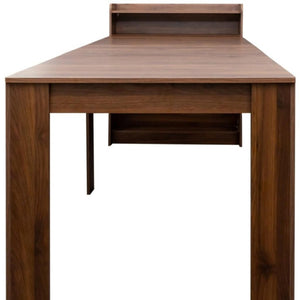 HomeRoots 98" Brown Wood Extendable Dining Table with Storage - Versatile Design for Dining & Home Office Use 694687