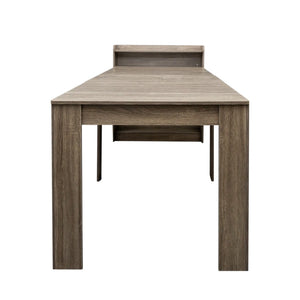 HomeRoots 98" Light Brown Wood Extendable Dining Table with Integrated Storage for Modern Versatility & Style 694688