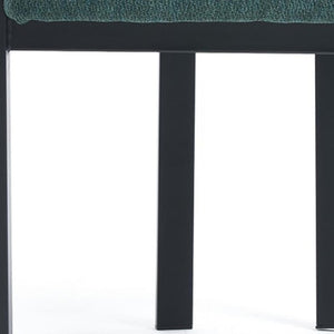 HomeRoots Set of Two Modern Green Chenille and Metal Dining Chairs with Ergonomic Support for Any Space 694689