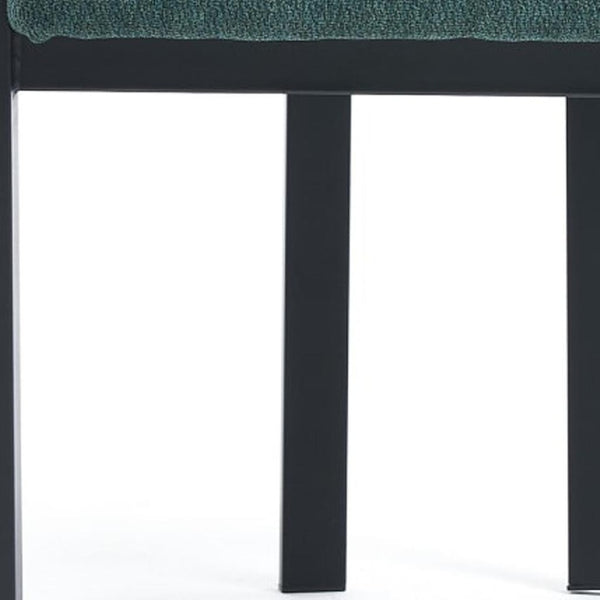 HomeRoots Set of Two Modern Green Chenille and Metal Dining Chairs with Ergonomic Support for Any Space 694689