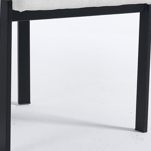 HomeRoots Set of Two Modern Chenille and Metal Dining Chairs - Stylish Black & White Accent Seating Design 694691