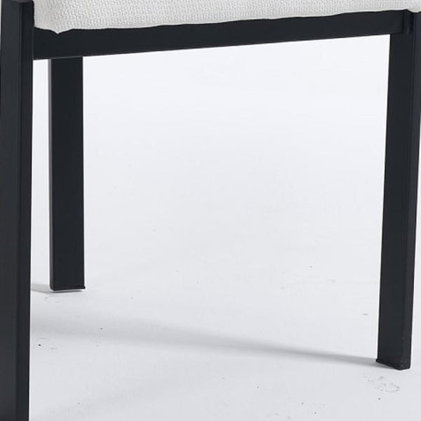 HomeRoots Set of Two Modern Chenille and Metal Dining Chairs - Stylish Black & White Accent Seating Design 694691