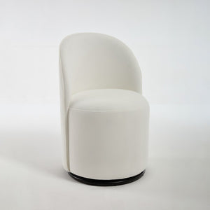 Velvet Swivel Arm Chair with Curved Back for Elegant and Stylish Dining Room Seating