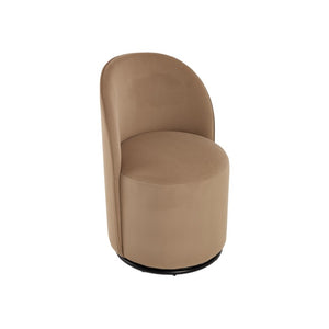 Velvet Swivel Arm Chair with Curved Back for Elegant and Stylish Dining Room Seating