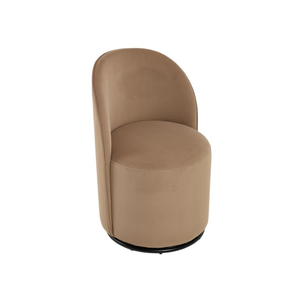 Velvet Swivel Arm Chair with Curved Back for Elegant and Stylish Dining Room Seating