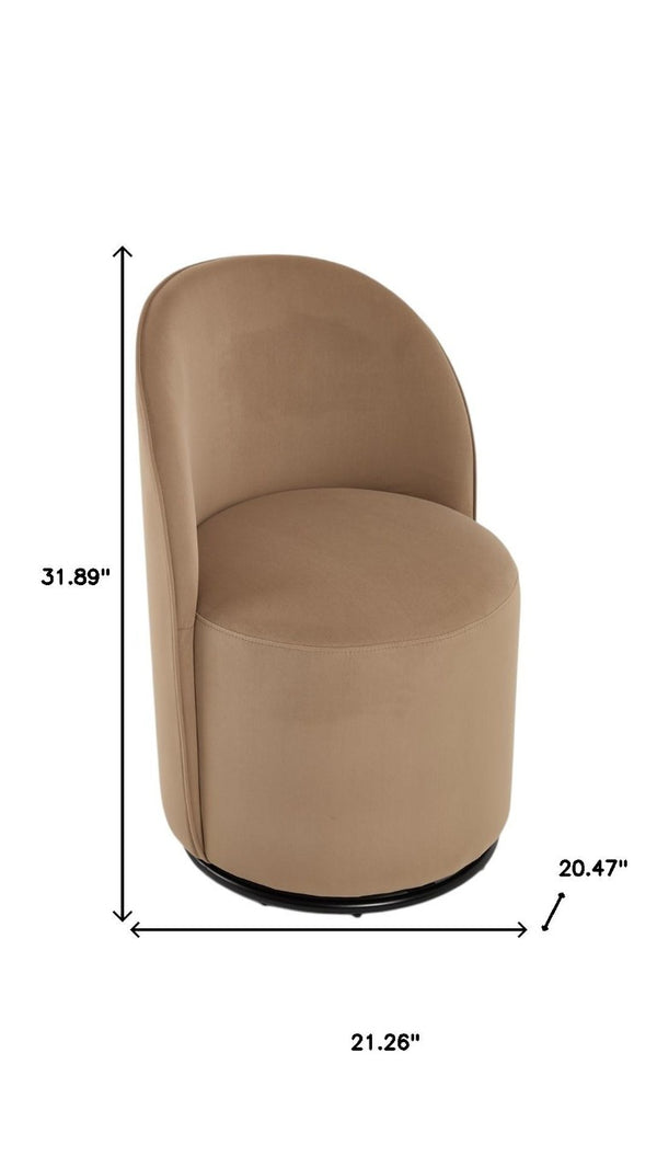 Velvet Swivel Arm Chair with Curved Back for Elegant and Stylish Dining Room Seating