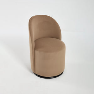 Velvet Swivel Arm Chair with Curved Back for Elegant and Stylish Dining Room Seating