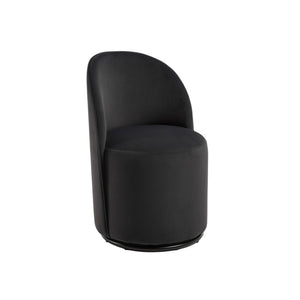 Velvet Swivel Arm Chair with Curved Back for Elegant and Stylish Dining Room Seating