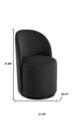Velvet Swivel Arm Chair with Curved Back for Elegant and Stylish Dining Room Seating