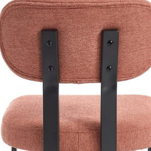 HomeRoots Set of Two Modern 26" Orange Upholstered Bar Chairs with Sleek Black Metal Frame for Comfort 694698