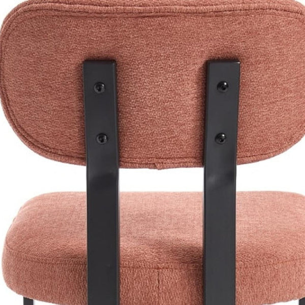HomeRoots Set of Two Modern 26" Orange Upholstered Bar Chairs with Sleek Black Metal Frame for Comfort 694698