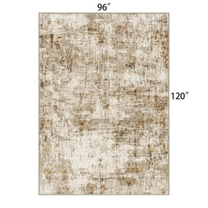 HomeRoots 8' Brown and Ivory Abstract Washable Area Rug - Modern Durable Design for High-Traffic Homes 8' X 10' 694700