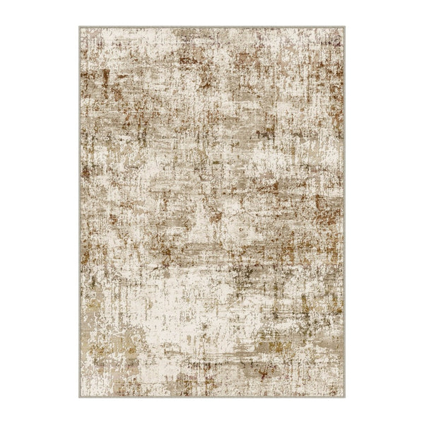 HomeRoots 9' Brown and Ivory Abstract Washable Area Rug - Durable, Stain-Resistant, Perfect for Busy Homes! 9' X 12' 694701