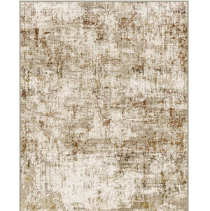 HomeRoots 9' Brown and Ivory Abstract Washable Area Rug - Durable, Stain-Resistant, Perfect for Busy Homes! 9' X 12' 694701