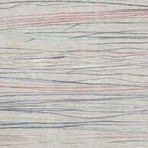 HomeRoots 5' X 8' Washable Striped Area Rug in Beige, Pink & Purple - Durable, UV-Protected & Non-Slip Design! 694703
