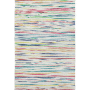 HomeRoots 9' X 12' Vibrant Striped Area Rug with UV Protection - Easy-Care, Stain Resistant, Non-Slip Design 694712