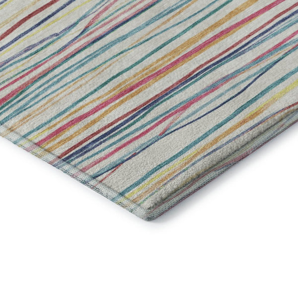 HomeRoots 10' Vibrant Striped Area Rug – Washable, UV-Protected & Stain Resistant for High-Traffic Spaces 694713