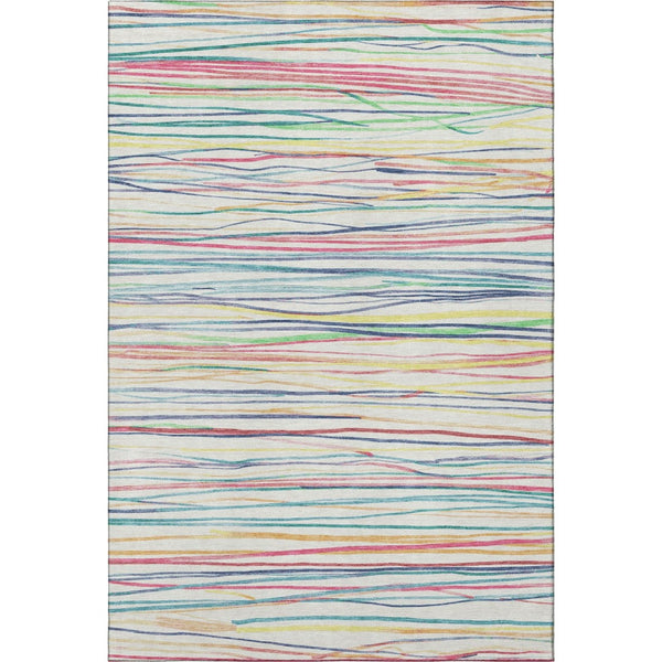 HomeRoots 10' Vibrant Striped Area Rug – Washable, UV-Protected & Stain Resistant for High-Traffic Spaces 694713