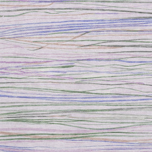 HomeRoots 9' X 12' Stylish Lavender and Green Striped Area Rug – Washable, UV-Proof, Pet-Friendly Design! 694718
