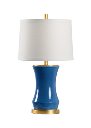 Chelsea House Bel Air Lamp In Blue Crackle Glaze With Antique Gold Leaf Base, Brass Trim — Jamie Merida Design 69472
