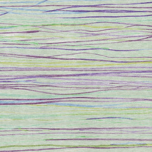 HomeRoots 9' X 12' Striped Washable Area Rug in Mint Green, Lavender & Lime - UV Protected, Durable & Stylish! 694724