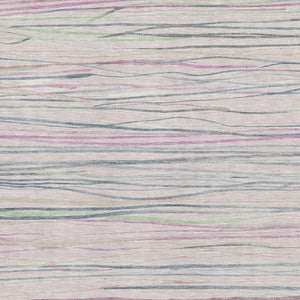 HomeRoots 8' Washable Striped Area Rug in Pink, Mint Green & Ivory - Stain Resistant, UV Protected & Non-Slip 694729