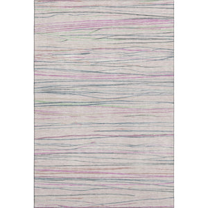 HomeRoots 10' Stylish Pink Mint Green Ivory Striped Washable Area Rug with UV Protection for Any Room 694731