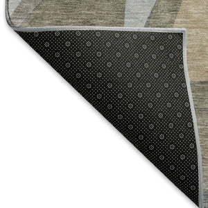 HomeRoots 8' Taupe Ivory and Gray Geometric Washable Area Rug - UV Protected, Stain Resistant, Durable Design 694765
