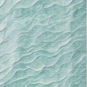 HomeRoots 5' X 8' Aqua And Ivory Abstract Area Rug - Durable, Stain Resistant, UV Protected for Modern Spaces 694769