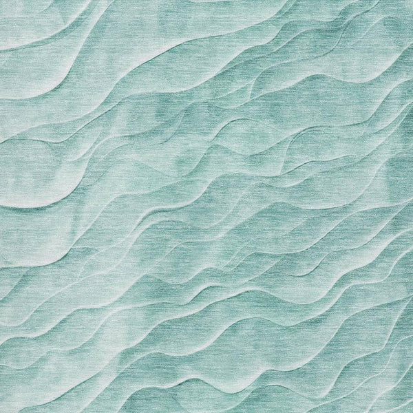 HomeRoots 8' Aqua and Ivory Abstract Area Rug - Washable, UV Protected, Stylish, Durable, Perfect for High-Traffic Spaces 694771