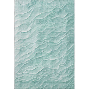 HomeRoots 10' Aqua & Ivory Abstract Area Rug - Washable, UV Protected, and Perfect for Modern Living Spaces! 694773