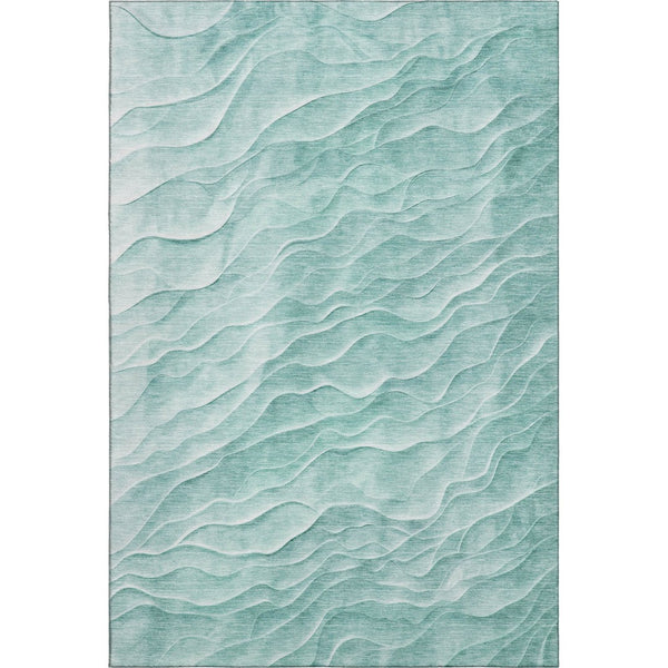 HomeRoots 10' Aqua & Ivory Abstract Area Rug - Washable, UV Protected, and Perfect for Modern Living Spaces! 694773