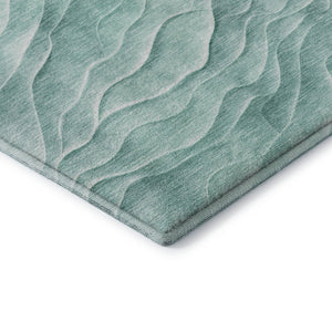 HomeRoots 10' Aqua & Ivory Abstract Area Rug - Washable, UV Protected, and Perfect for Modern Living Spaces! 694773