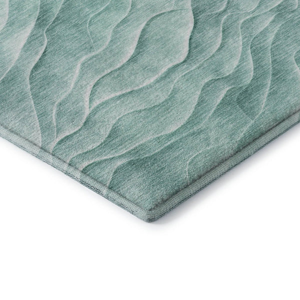HomeRoots 10' Aqua & Ivory Abstract Area Rug - Washable, UV Protected, and Perfect for Modern Living Spaces! 694773