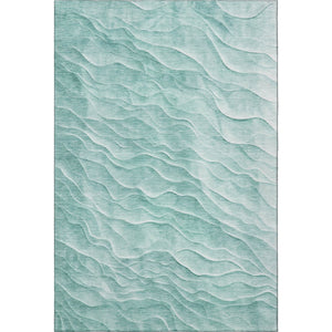 HomeRoots 10' Aqua & Ivory Abstract Area Rug - Washable, UV Protected, and Perfect for Modern Living Spaces! 694773