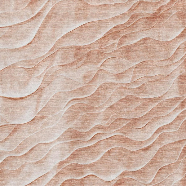 HomeRoots 8' Coral and Ivory Abstract Area Rug - Washable, UV Protected, Soft Polyester for Modern Homes 694777