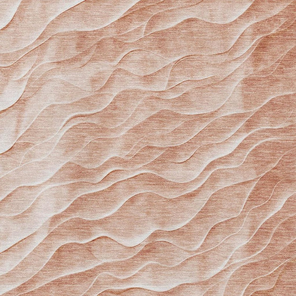 HomeRoots 9' X 12' Coral And Ivory Abstract Area Rug - Washable, UV-Protected, Perfect for Modern Living Spaces! 694778