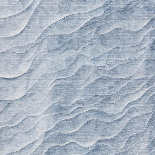 HomeRoots 8' Denim Blue and Ivory Abstract Area Rug - Stain Resistant, UV Protected, Perfect for High Traffic Areas 694783
