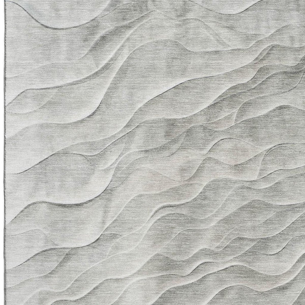 HomeRoots 5' X 8' Washable Taupe and Ivory Abstract Area Rug with UV Protection for Modern Living Spaces 694787