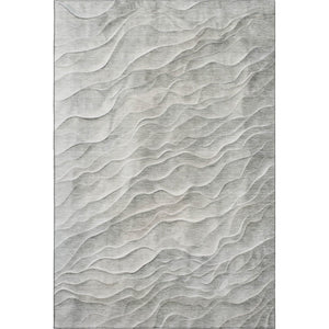 HomeRoots 8' Taupe and Ivory Abstract Washable Area Rug - Stylish, Durable, UV-Protected for Modern Homes 694789