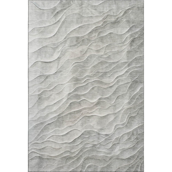 HomeRoots 8' Taupe and Ivory Abstract Washable Area Rug - Stylish, Durable, UV-Protected for Modern Homes 694789