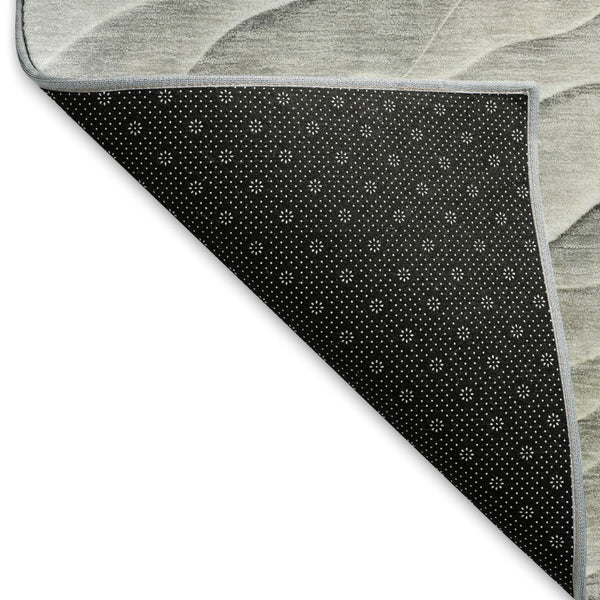 HomeRoots 8' Taupe and Ivory Abstract Washable Area Rug - Stylish, Durable, UV-Protected for Modern Homes 694789