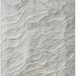 HomeRoots 8' Taupe and Ivory Abstract Washable Area Rug - Stylish, Durable, UV-Protected for Modern Homes 694789